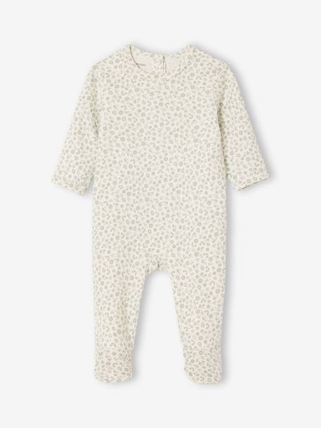 Lot 3 pyjamas bébé en coton bio beige+écru+vert sauge 16 - vertbaudet enfant 