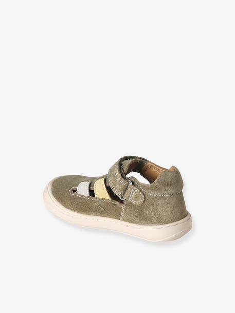 Chaussures premiers pas bébé à scratchs kaki+marine 3 - vertbaudet enfant 
