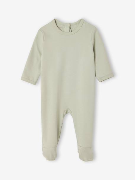 Lot 3 pyjamas bébé en coton bio beige+écru+vert sauge 17 - vertbaudet enfant 