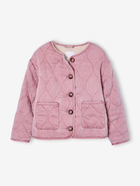 Veste matelassée fille doublée sherpa rose 3 - vertbaudet enfant 