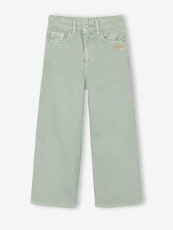 -Pantalon fille large couleur 