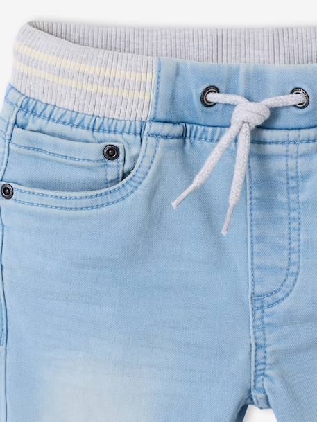 Jean garçon droit facile à enfiler denim effet molleton blue stone+BRUT FONCE+denim black+denim bleached+denim gris+double stone 20 - vertbaudet enfant 