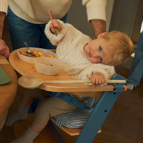 Chaise haute bois 3 en 1 reglable avec harnais, évolutive, réglable Beige+Blanc+Blanc/bois+Bleu marine+Bois naturel+Gris+Gris / bois+Marron 20 - vertbaudet enfant 