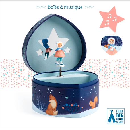 Boîte à bijoux musicale patineuse Bleu, marron, blanc 4 - vertbaudet enfant 