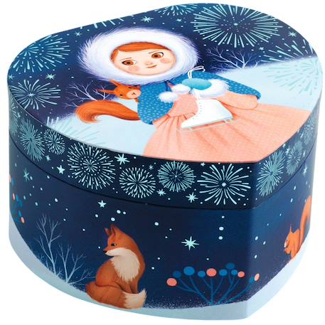 Boîte à bijoux musicale patineuse Bleu, marron, blanc 1 - vertbaudet enfant 