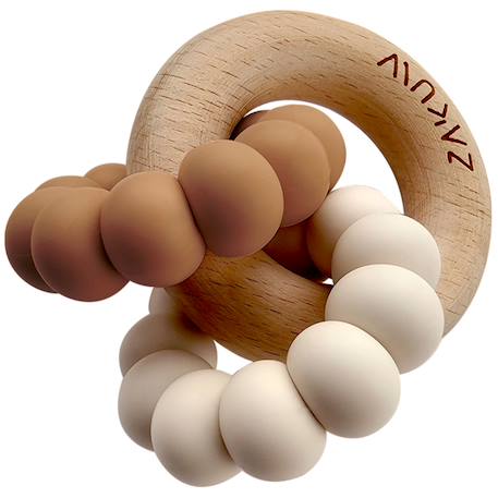 Anneau de dentition sedna moka Marron, blanc 1 - vertbaudet enfant 