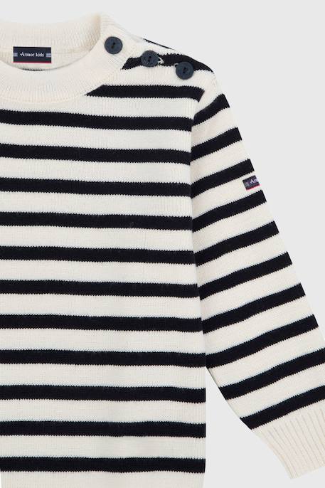 Pull marin rayé  fouesnant enfant Nature/navire+Navire/nature 3 - vertbaudet enfant 
