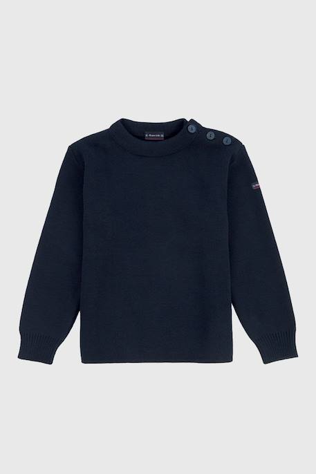 Pull marin uni en laine fouesnant enfant Braise+Navire 4 - vertbaudet enfant 