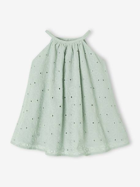 Robe broderie anglaise accessoire assorti vert sauge 3 - vertbaudet enfant 