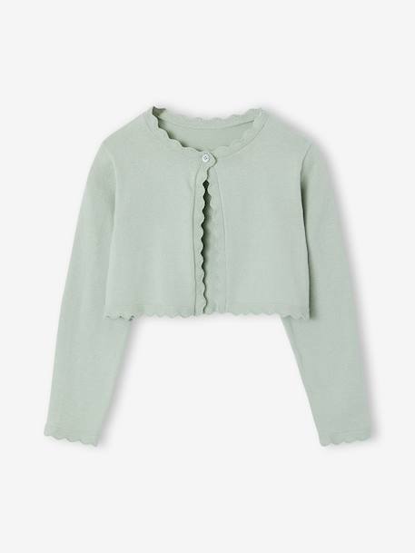 Bolero fille ouverture pratique blanc+vert sauge 4 - vertbaudet enfant 