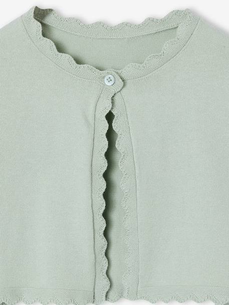 Bolero fille ouverture pratique blanc+vert sauge 6 - vertbaudet enfant 