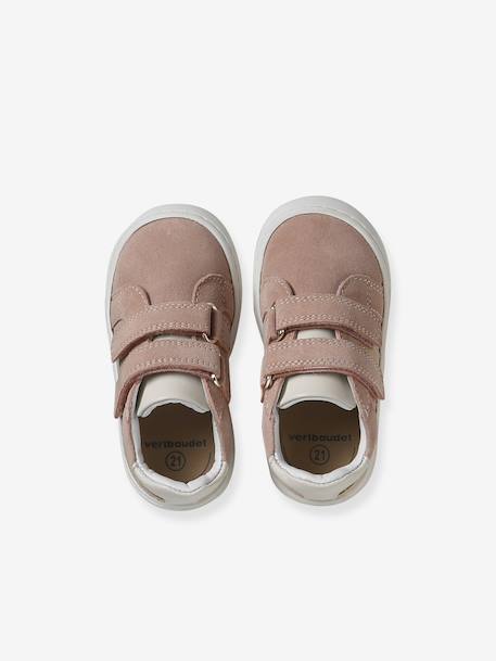 Baskets bébé cuir à scratchs rose pâle 4 - vertbaudet enfant 