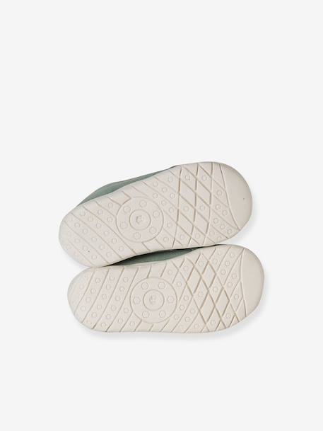 Chaussons bébé cuir souple zip vert sauge 5 - vertbaudet enfant 