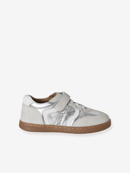 Basket fille lacets élastiqués et scratchs argent 3 - vertbaudet enfant 