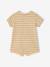 Combinaison courte bébé jersey bleu canard+écru 6 - vertbaudet enfant 