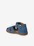 Sandales bébé fermées cuir à scratchs bleu jean+sable 3 - vertbaudet enfant 