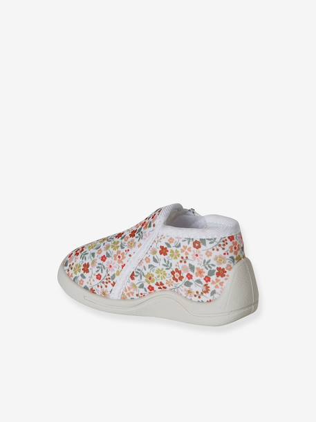 Chaussons zippés bébé en toile beige imprimé+blanc imprimé+rose imprimé+rose pâle 10 - vertbaudet enfant 
