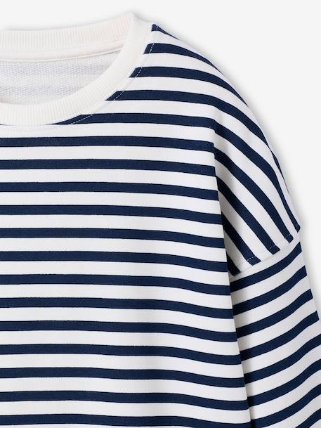 Sweat coupe large marine+marron+vanille 4 - vertbaudet enfant 