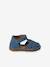 Sandales bébé fermées cuir à scratchs bleu jean+sable 2 - vertbaudet enfant 