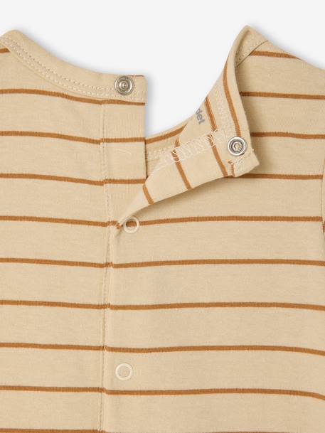 Combinaison courte bébé jersey bleu canard+écru 8 - vertbaudet enfant 