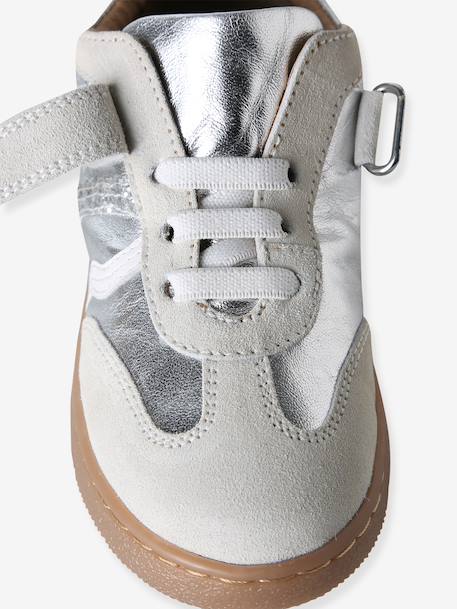 Basket fille lacets élastiqués et scratchs argent 7 - vertbaudet enfant 