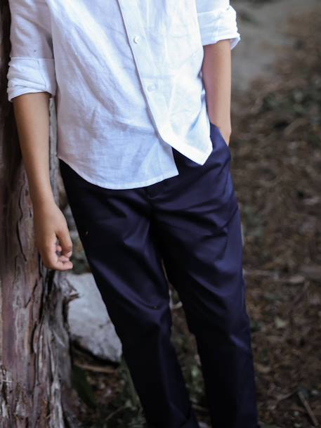 Pantalon de costume garçon - collection fêtes et mariages Bleu fonce uni 3 - vertbaudet enfant 