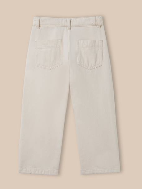 Pantalon droit fille en denim Ecru 2 - vertbaudet enfant 