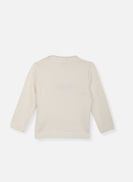 Pull ourson en coton Écru 2 - vertbaudet enfant 