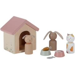 Jouet-Jeux d'imagination-Set d'animaux de compagnie pour maison de poupée