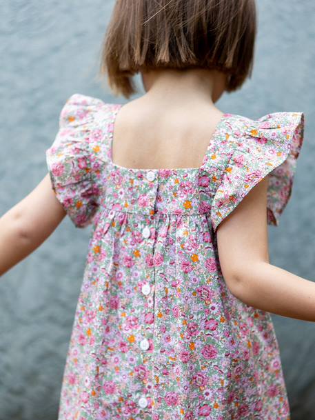 Robe scarlette en tissu liberty - collection fêtes et mariages Liberty amelie 5 - vertbaudet enfant 