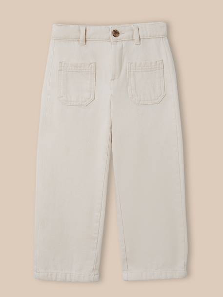 Fille-Pantalon droit  en denim