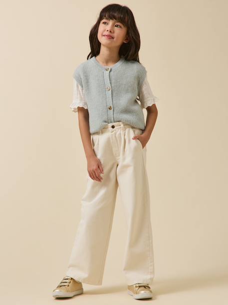 Pantalon droit  en denim Ecru 5 - vertbaudet enfant 