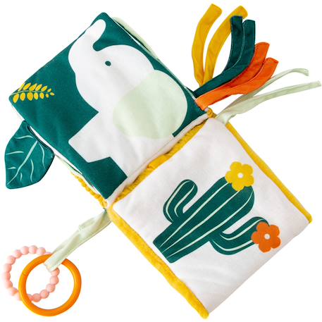 Livre d'éveil 2 en 1 jungle Jaune, vert, blanc+Marron, jaune, vert 5 - vertbaudet enfant 