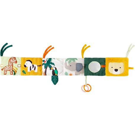 Livre d'éveil 2 en 1 jungle Jaune, vert, blanc+Marron, jaune, vert 3 - vertbaudet enfant 