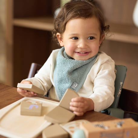 Lots de 2 bavoirs bandana en coton Biscuit+Bleu+Nougat+Rose+Vert clair 11 - vertbaudet enfant 