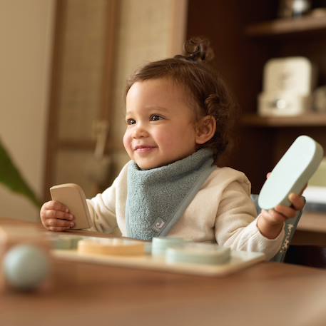 Lots de 2 bavoirs bandana en coton Biscuit+Bleu+Nougat+Rose+Vert clair 12 - vertbaudet enfant 