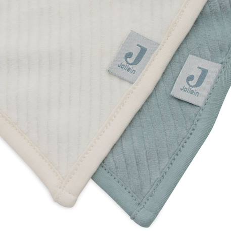 Lot de 2 bavoirs bandana Bleu, écru+Rose, blanc 4 - vertbaudet enfant 