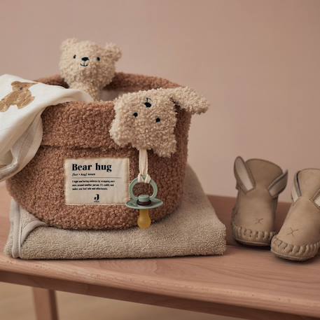 Panier de toilette boucle naturel (14 x 18 cm) Ecru+Marron 7 - vertbaudet enfant 