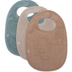 Puériculture-Lot de 3 bavoirs en éponge sea green-nougat-biscuit