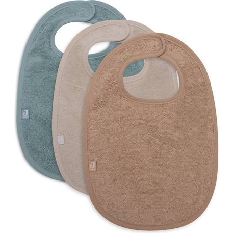Lot de 3 bavoirs en éponge sea green-nougat-biscuit Bleu, beige, marron 1 - vertbaudet enfant 