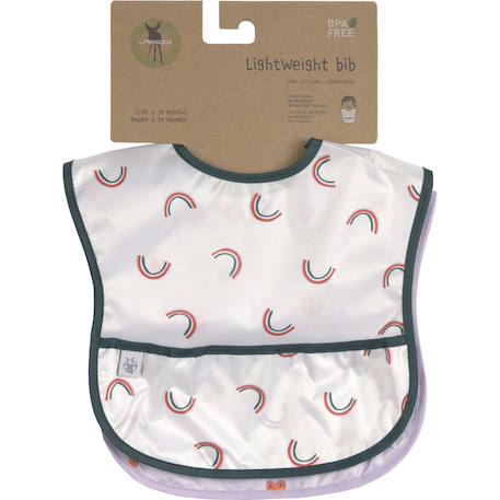 Lot de 2 bavoirs à poche happy rascals coeur Rose 6 - vertbaudet enfant 