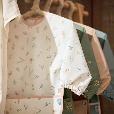 Bavoir à manches imperméable Blanc, marron clair+Blanc, rose, bleu+Bleu, blanc+Nougat miffy+Rose tendre+Vert, beige+Vert, blanc 23 - vertbaudet enfant 