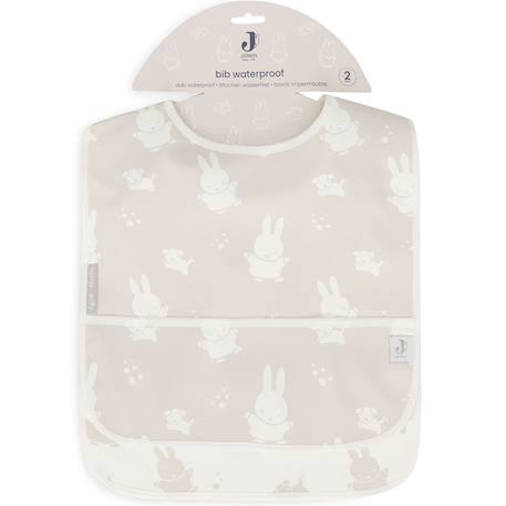 Lot de 2 bavoirs imperméables Beige, blanc+Blanc, vert, jaune+Ecru, marron+Ecru, vert+Marron chataigne+Rose des bois 5 - vertbaudet enfant 