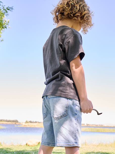 Bermuda en denim garçon taille ajustable double stone+stone 7 - vertbaudet enfant 