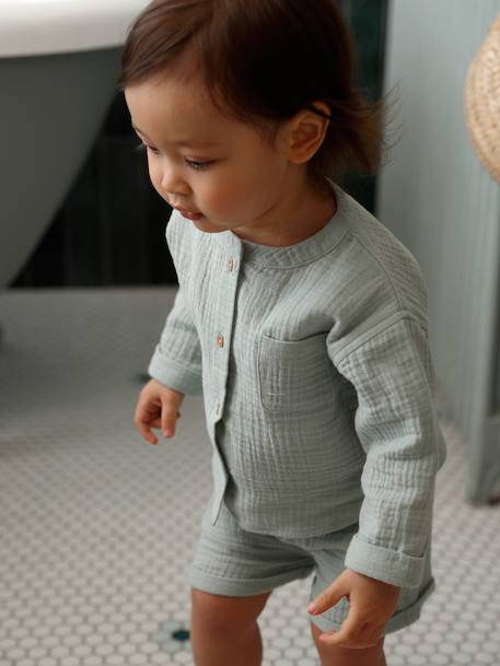 Ensemble 3 pièces short bébé garçon vert d'eau 2 - vertbaudet enfant 