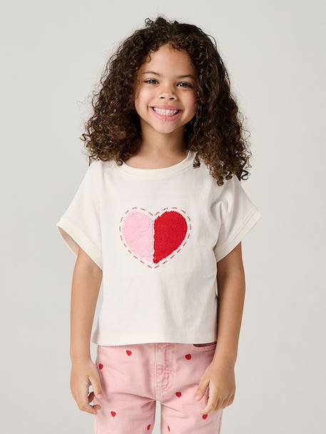Fille-T-shirt fille motifs sequins