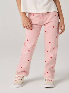 -Pantalon mom fille brodé