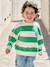 Sweat garçon rayé motif placé pistache+rayé jaune 1 - vertbaudet enfant 
