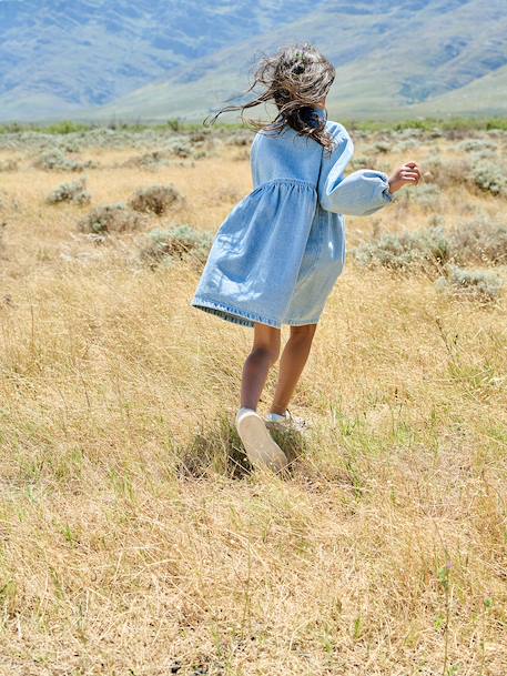 Robe fille en denim double stone 10 - vertbaudet enfant 