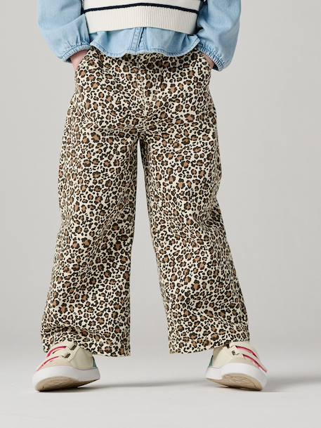 Pantalon fille large imprimé Fleurs multicolore+Léopard beige+vanille+Zébré chocolat 11 - vertbaudet enfant 